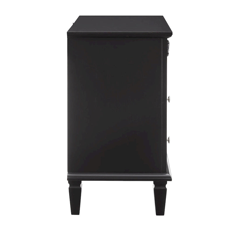 Mid-Century Modern 2-Drawer Nightstand with Charging Station