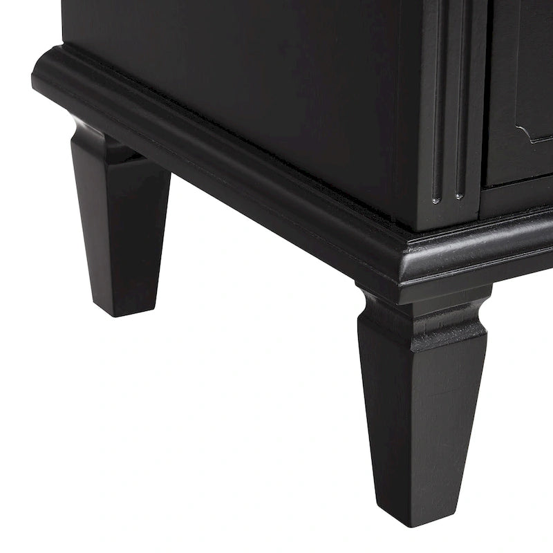 Mid-Century Modern 2-Drawer Nightstand with Charging Station