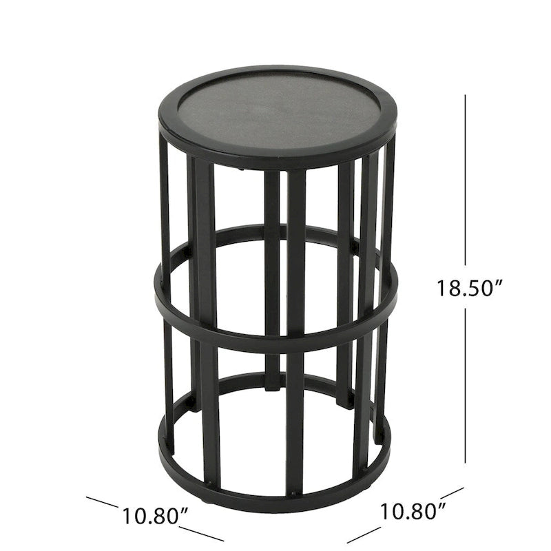Industrial 11-inch Ceramic Tile Side Table