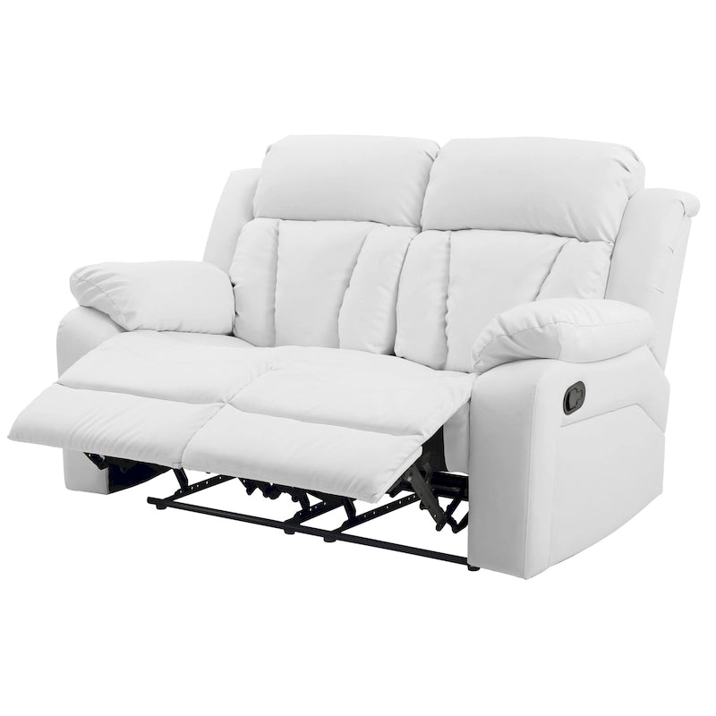 Faux Leather Reclining Loveseat