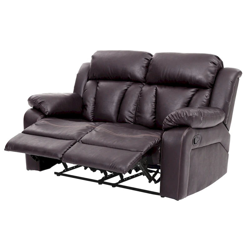 Faux Leather Reclining Loveseat