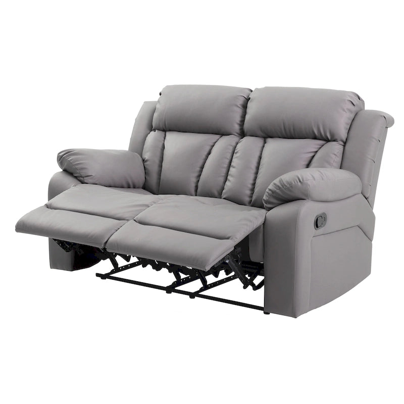 Faux Leather Reclining Loveseat