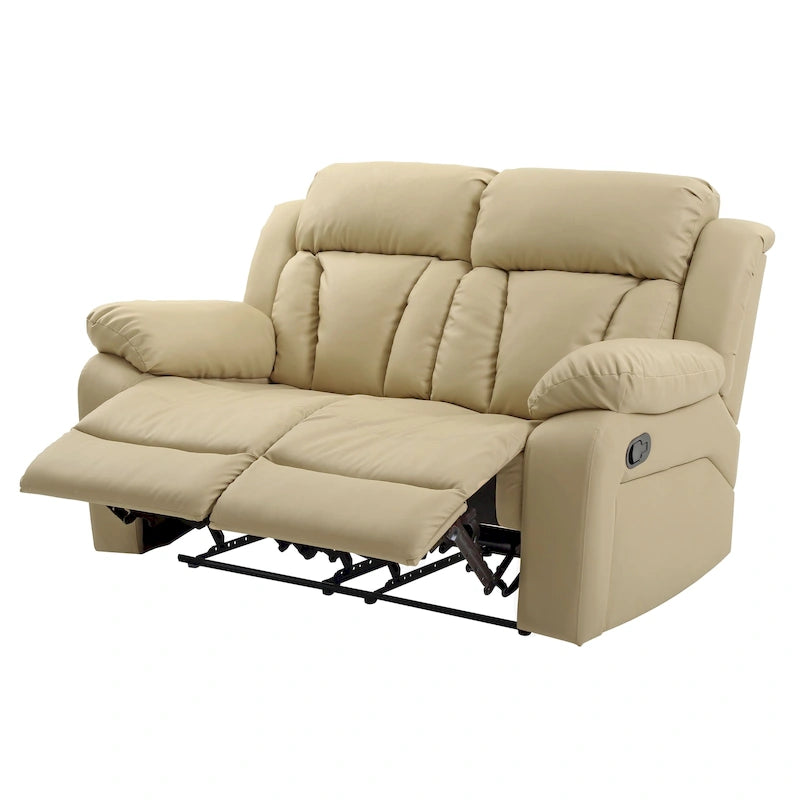 Faux Leather Reclining Loveseat