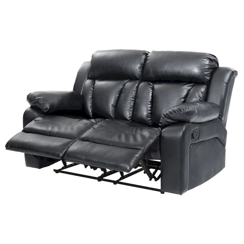 Faux Leather Reclining Loveseat