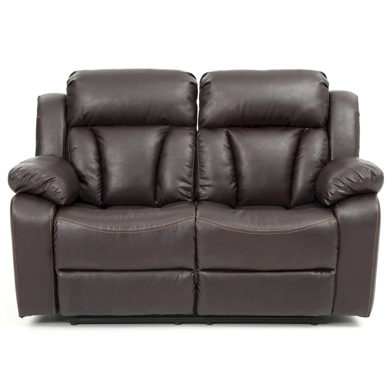 Faux Leather Reclining Loveseat