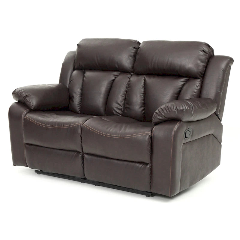 Faux Leather Reclining Loveseat