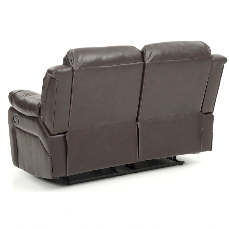 Faux Leather Reclining Loveseat