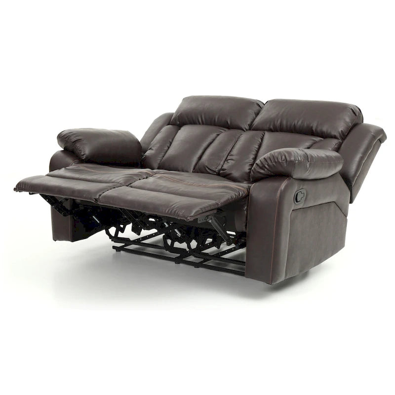 Faux Leather Reclining Loveseat