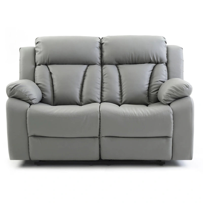Faux Leather Reclining Loveseat