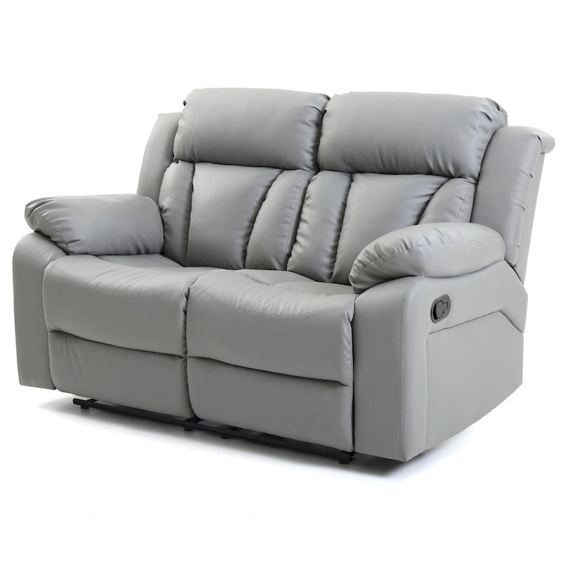 Faux Leather Reclining Loveseat