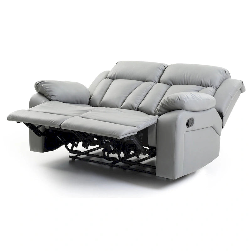 Faux Leather Reclining Loveseat