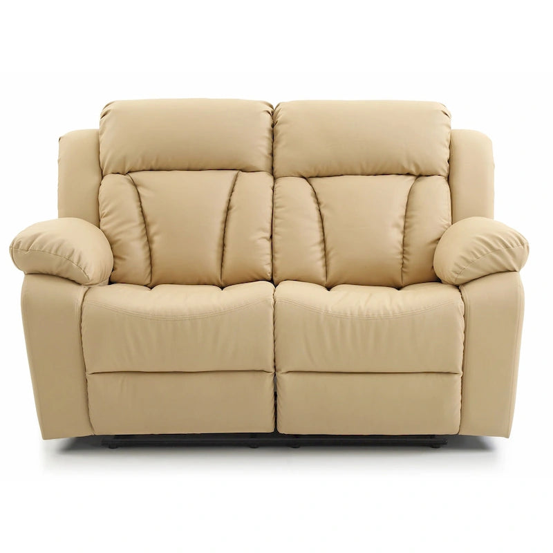 Faux Leather Reclining Loveseat