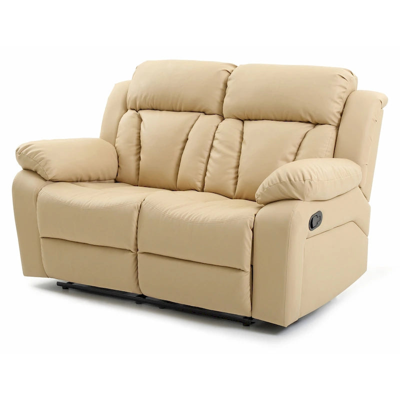 Faux Leather Reclining Loveseat