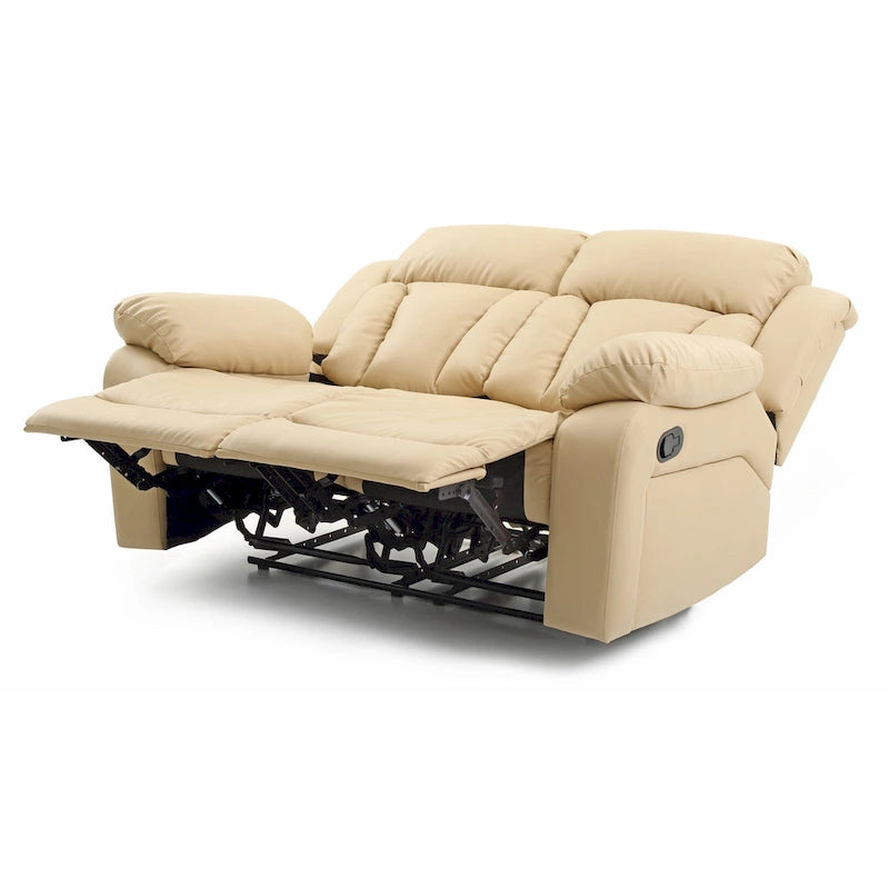 Faux Leather Reclining Loveseat