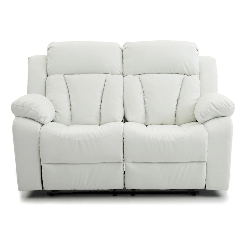 Faux Leather Reclining Loveseat