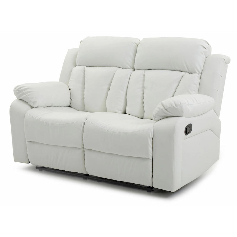 Faux Leather Reclining Loveseat