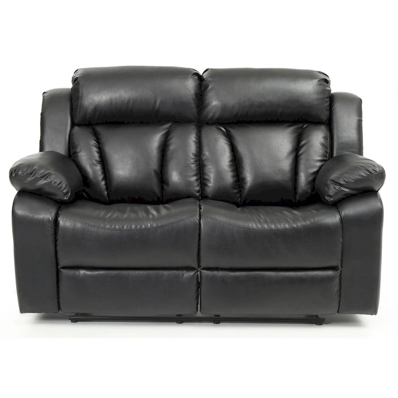 Faux Leather Reclining Loveseat
