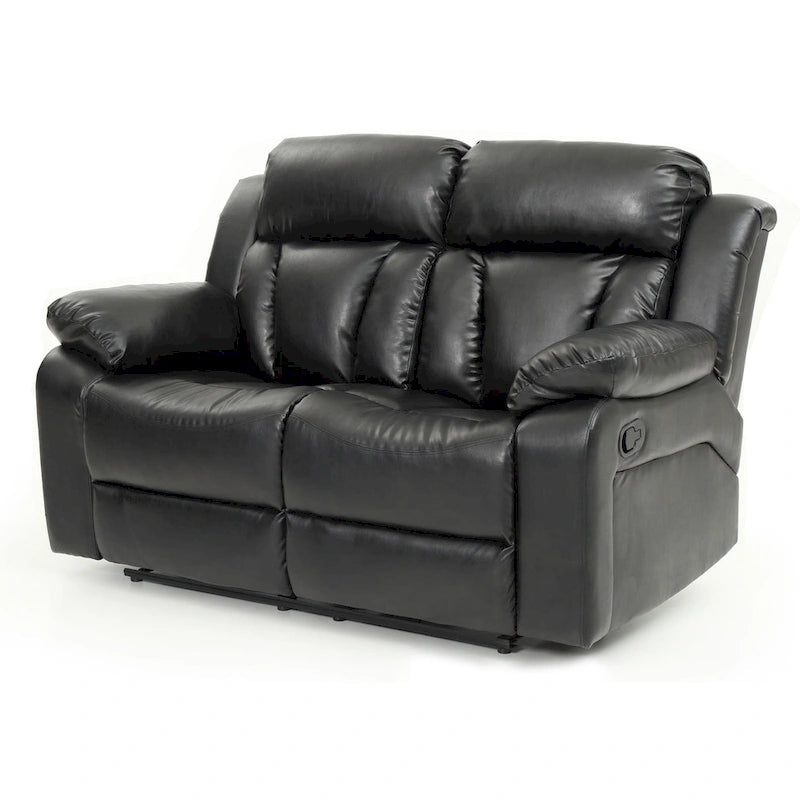 Faux Leather Reclining Loveseat