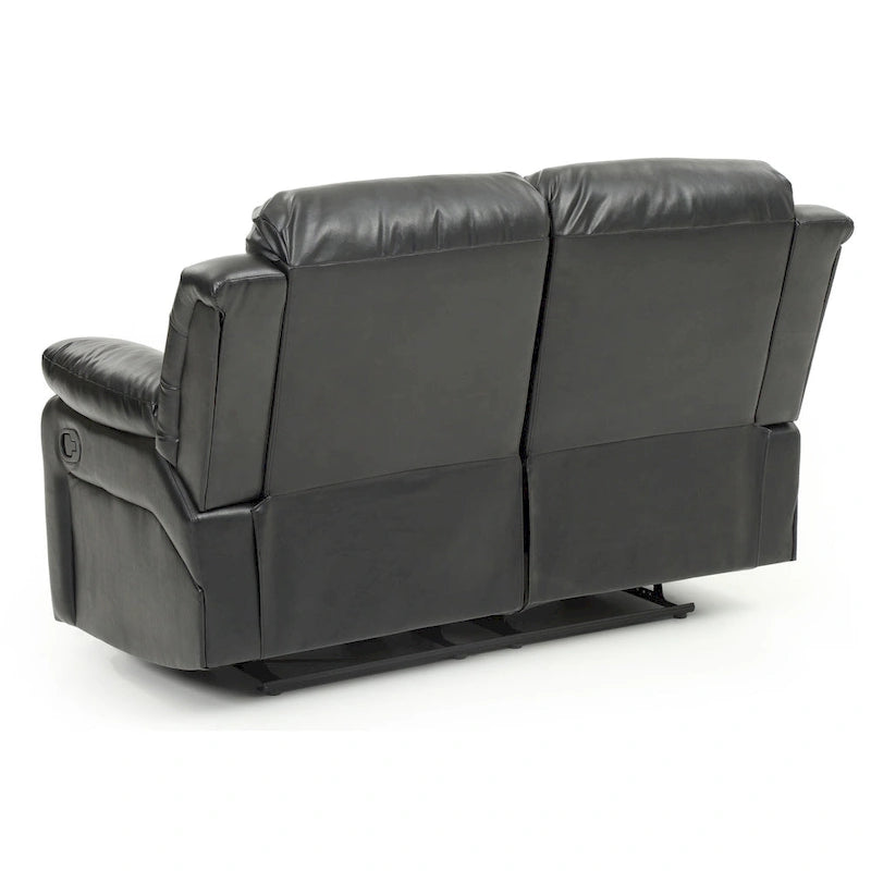Faux Leather Reclining Loveseat
