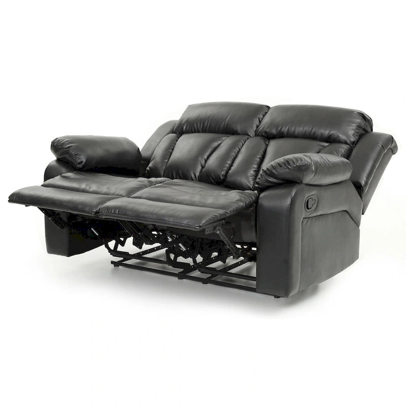 Faux Leather Reclining Loveseat