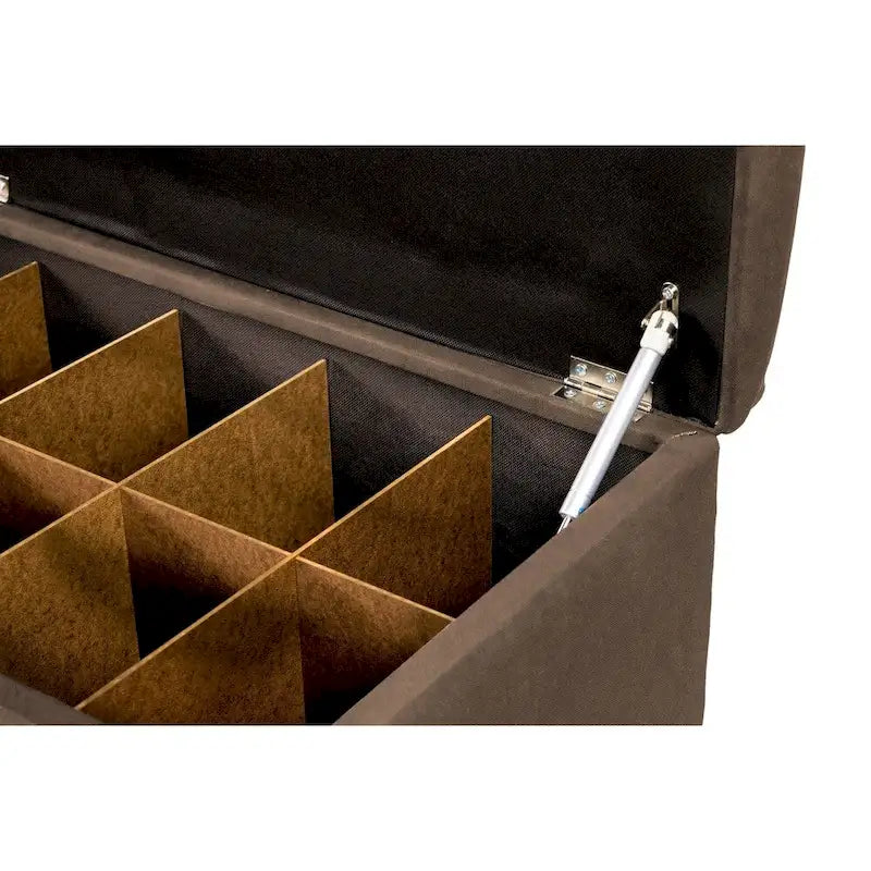 10-Button Tufted Lift-Top Shoe and Linen Storage Bench