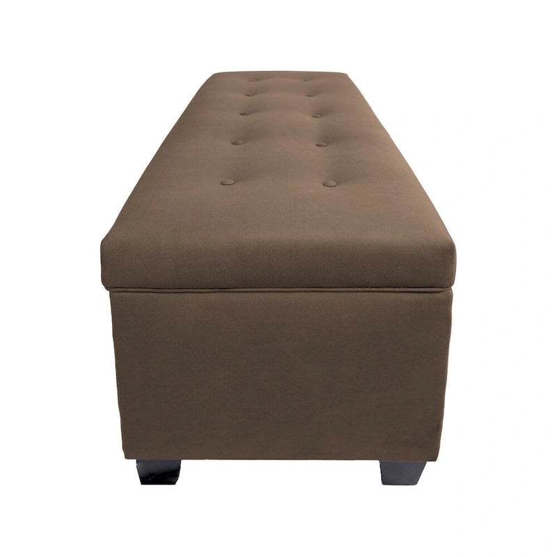 10-Button Tufted Lift-Top Shoe and Linen Storage Bench
