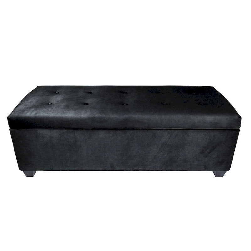 10-Button Tufted Lift-Top Shoe and Linen Storage Bench