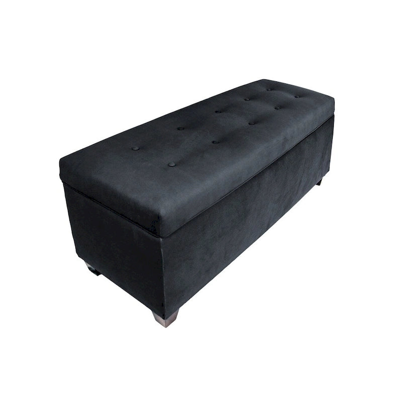 10-Button Tufted Lift-Top Shoe and Linen Storage Bench