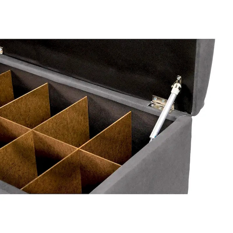 10-Button Tufted Lift-Top Shoe and Linen Storage Bench