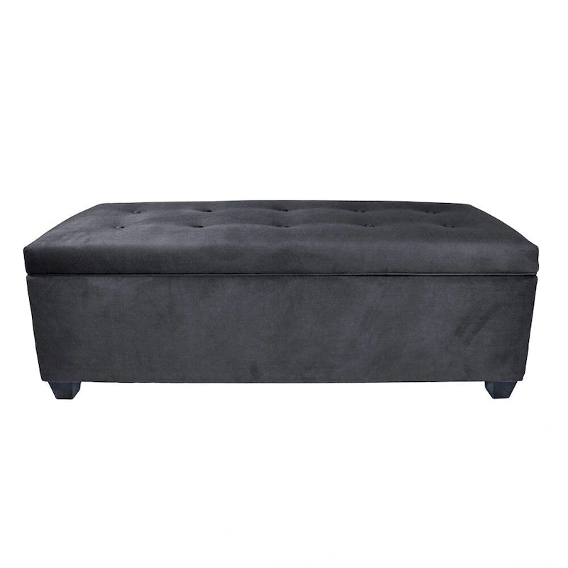 10-Button Tufted Lift-Top Shoe and Linen Storage Bench