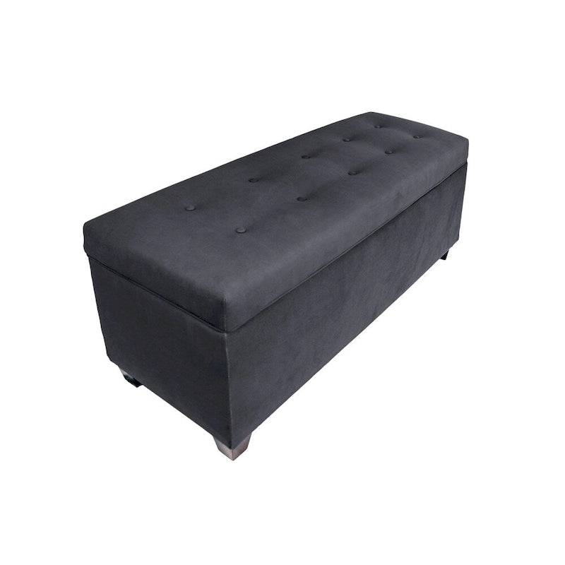 10-Button Tufted Lift-Top Shoe and Linen Storage Bench