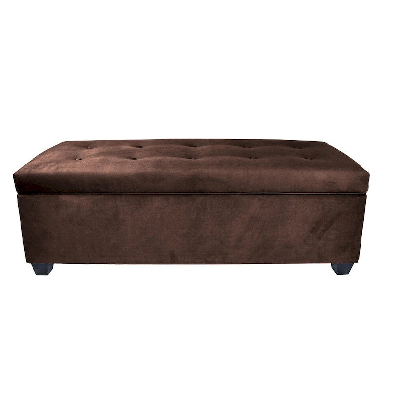 10-Button Tufted Lift-Top Shoe and Linen Storage Bench