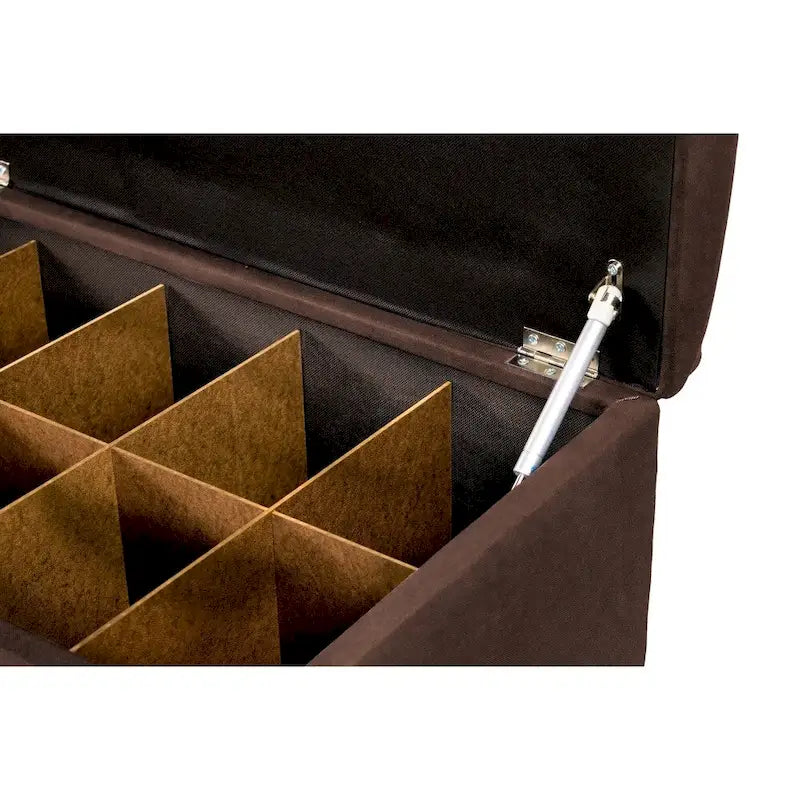 10-Button Tufted Lift-Top Shoe and Linen Storage Bench