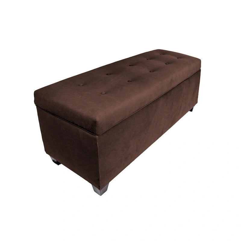 10-Button Tufted Lift-Top Shoe and Linen Storage Bench