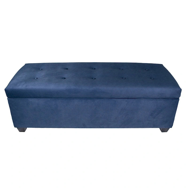 10-Button Tufted Lift-Top Shoe and Linen Storage Bench