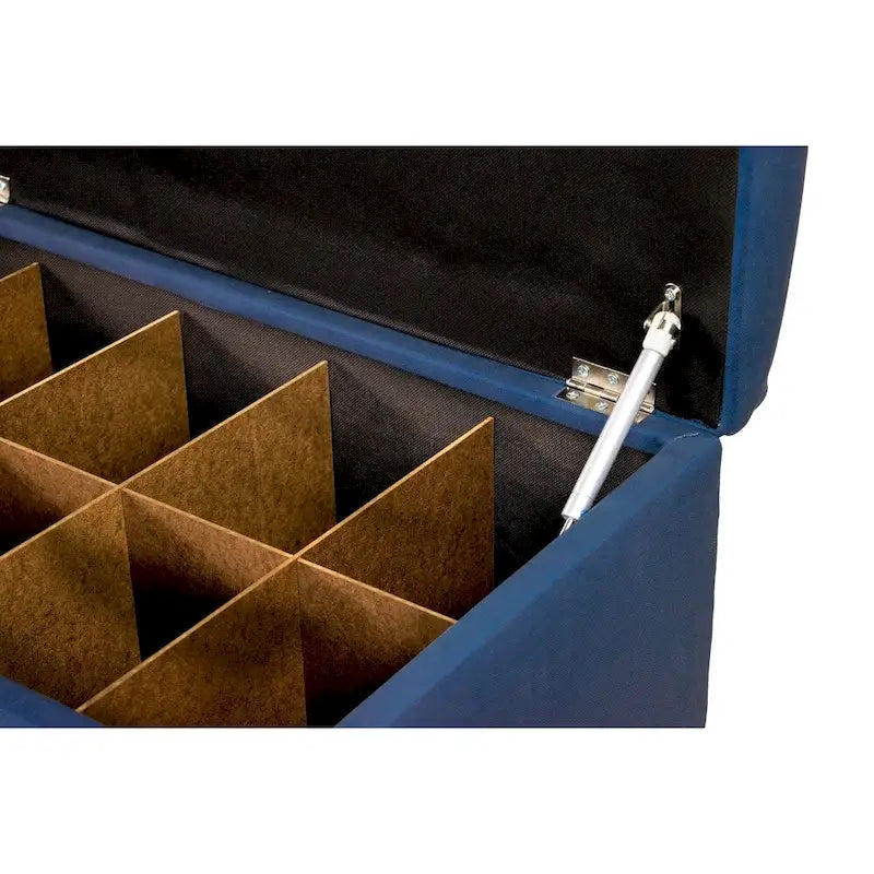 10-Button Tufted Lift-Top Shoe and Linen Storage Bench