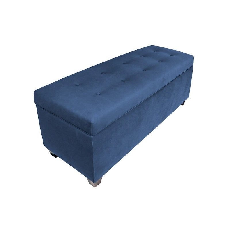 10-Button Tufted Lift-Top Shoe and Linen Storage Bench