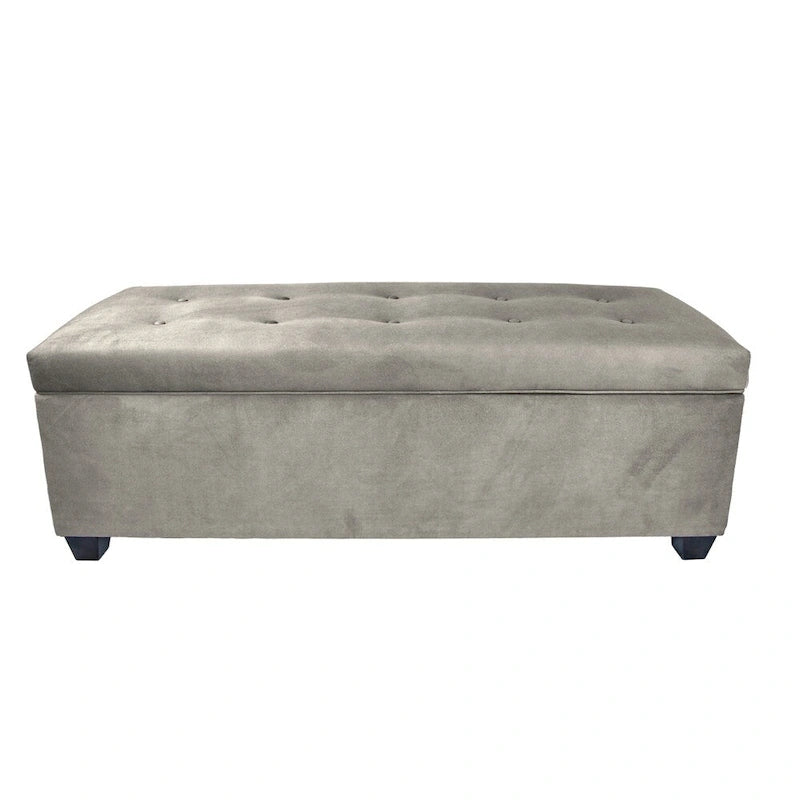 10-Button Tufted Lift-Top Shoe and Linen Storage Bench