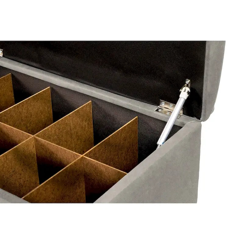 10-Button Tufted Lift-Top Shoe and Linen Storage Bench