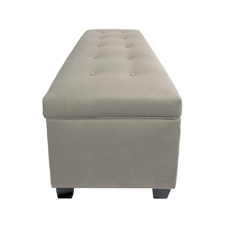 10-Button Tufted Lift-Top Shoe and Linen Storage Bench