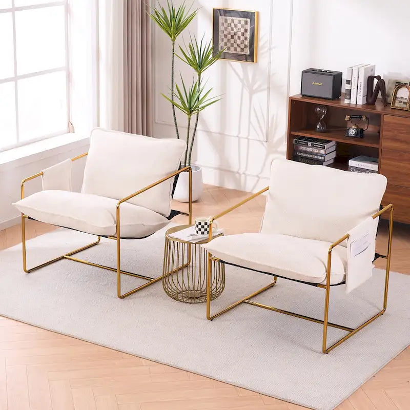 Sada 2 moderních sametových křesel Sling Armchairs