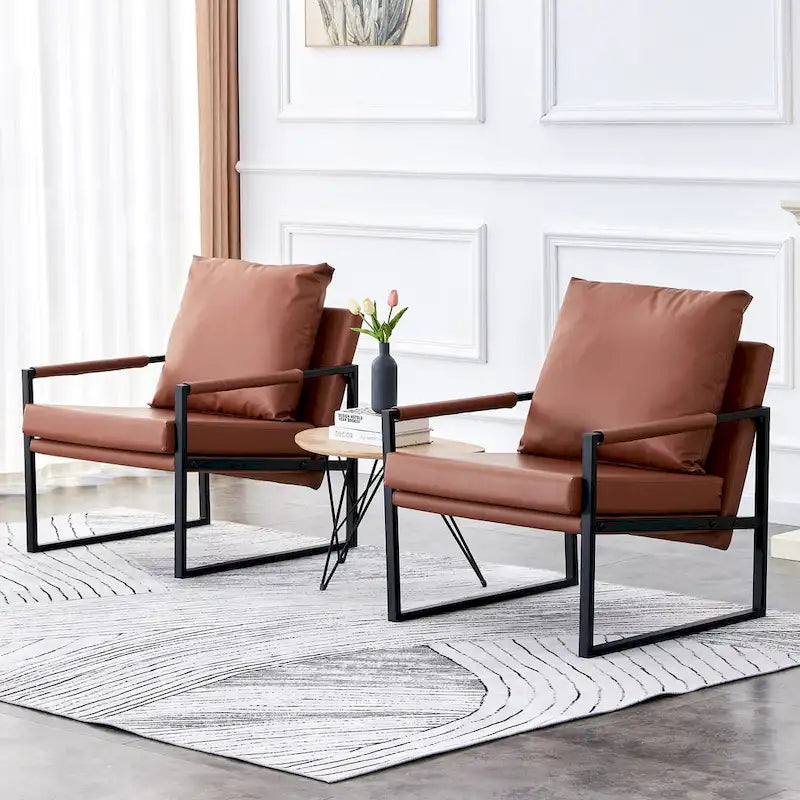 Sada 2 moderních sametových křesel Sling Armchairs