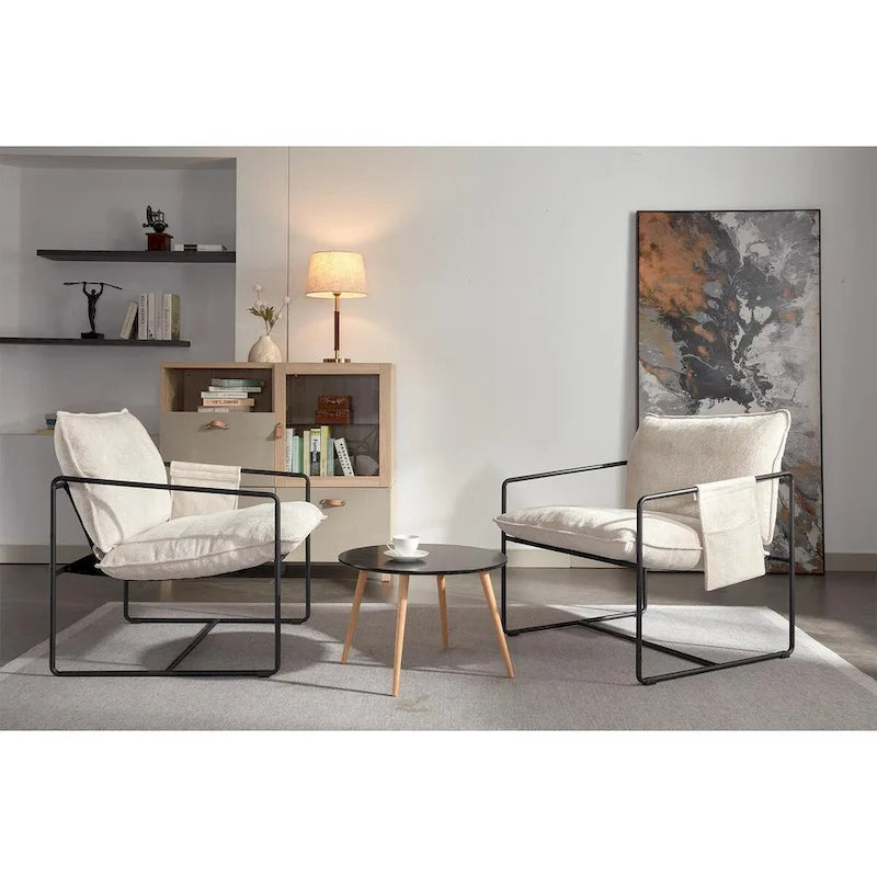 Sada 2 moderních sametových křesel Sling Armchairs