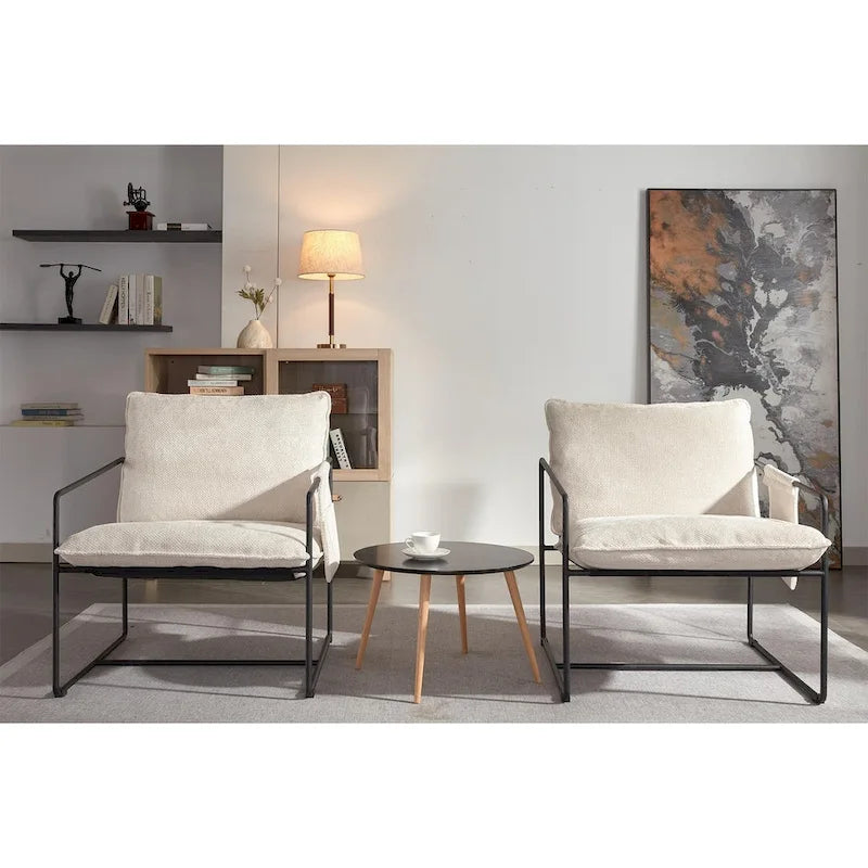 Sada 2 moderních sametových křesel Sling Armchairs