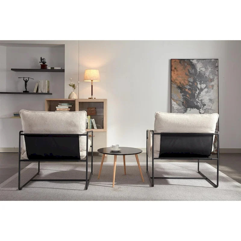 Sada 2 moderních sametových křesel Sling Armchairs