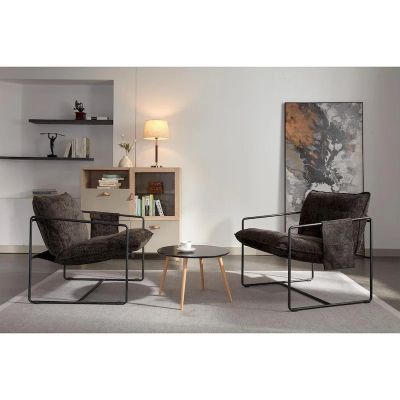 Sada 2 moderních sametových křesel Sling Armchairs