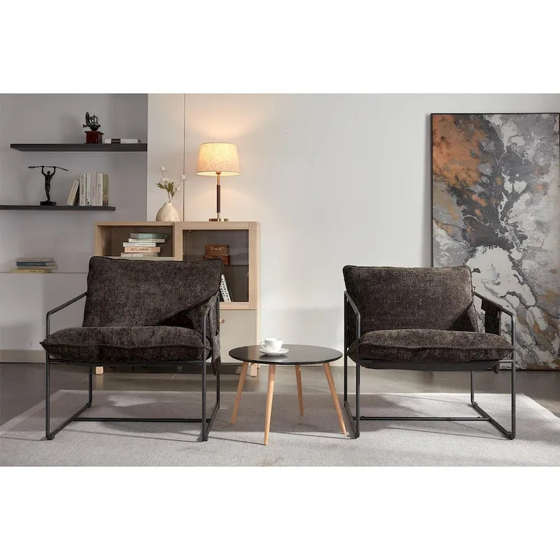 Sada 2 moderních sametových křesel Sling Armchairs