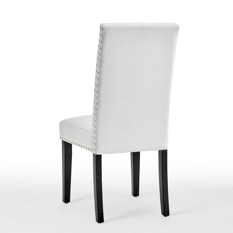 Velvet Nailhead Trim Dining Side Chairs (Set of 2)