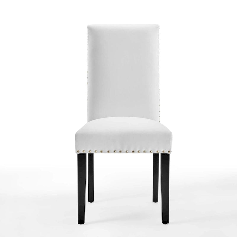 Velvet Nailhead Trim Dining Side Chairs (Set of 2)