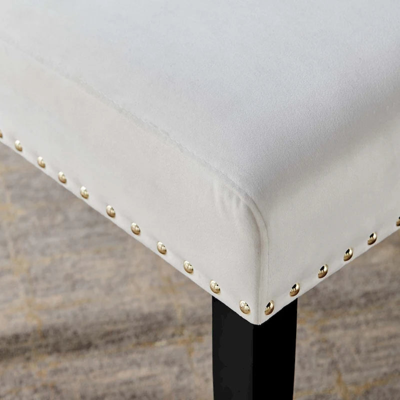 Velvet Nailhead Trim Dining Side Chairs (Set of 2)